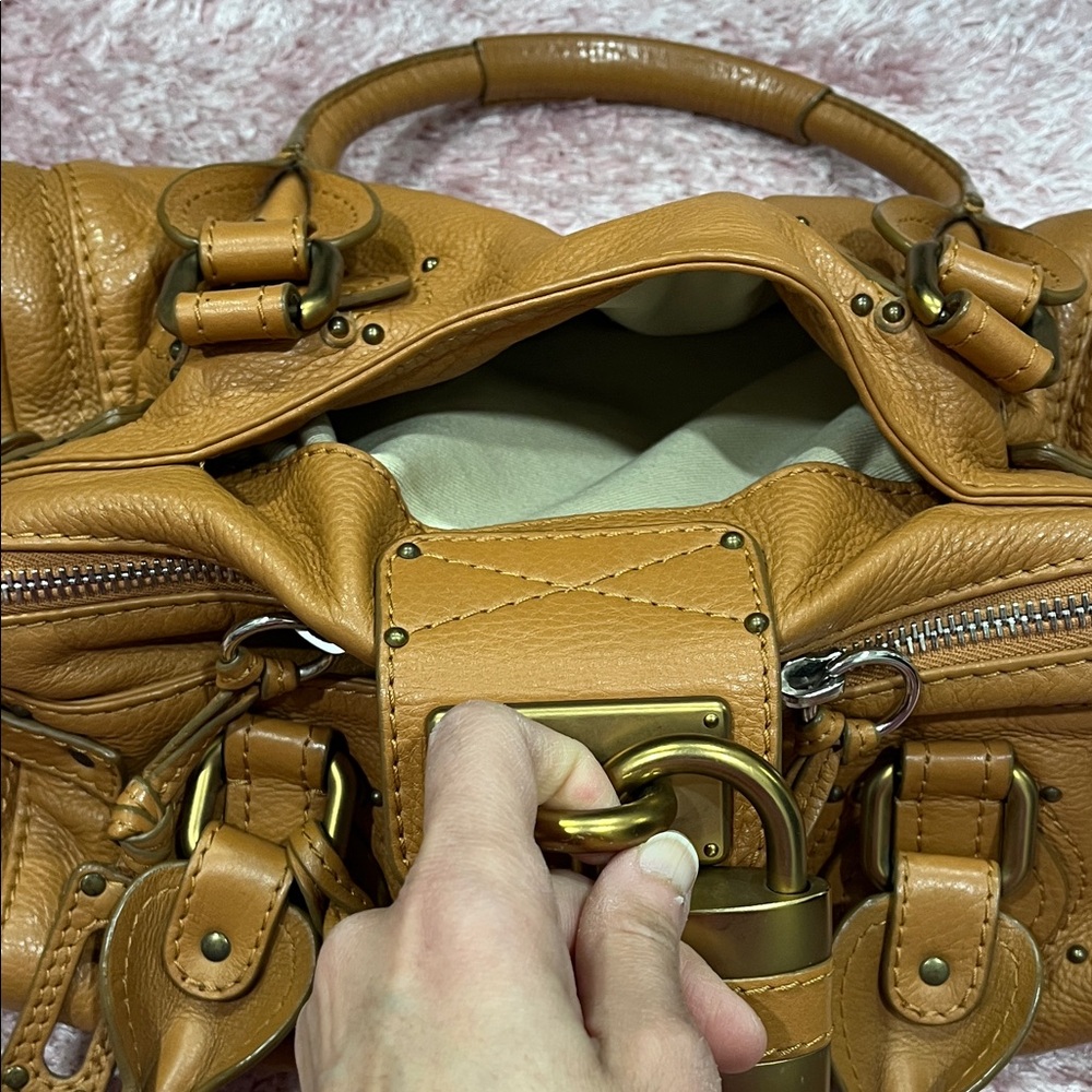 Chloe Paddington Lock Tan Leather Handbag - Picture 7 of 11